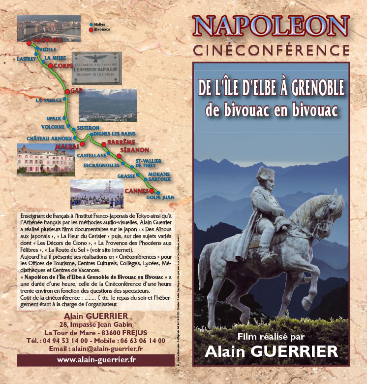 De l'île d'Elbe à Grenoble, de bivouac en bivouac depliant napoleon